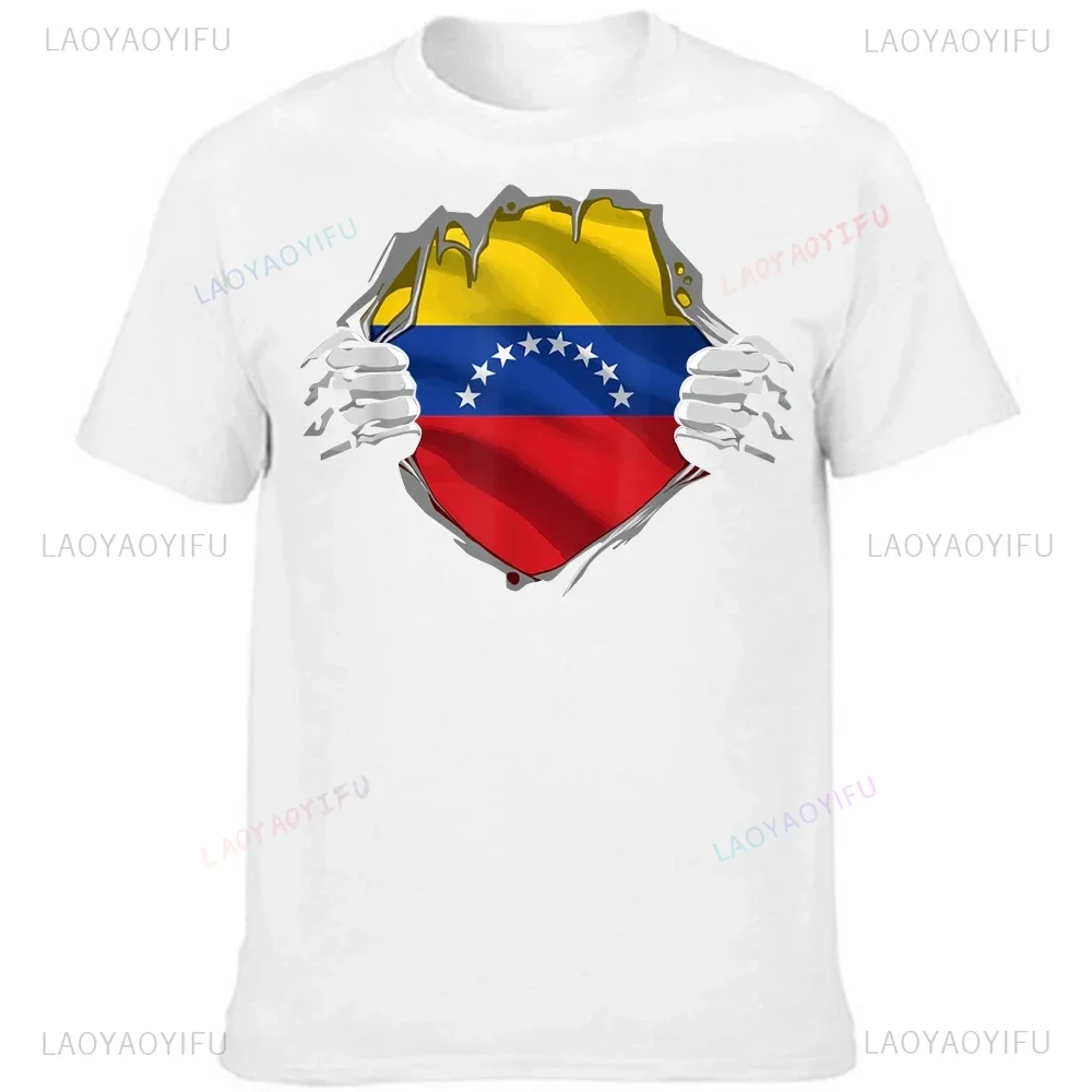 Proud Venezuelan Venezuela Flag Mens Printed Tees Fashion Casual Streetwear Hip-hop Hipster Loose O-neck Hot Sale Tops Tshirt