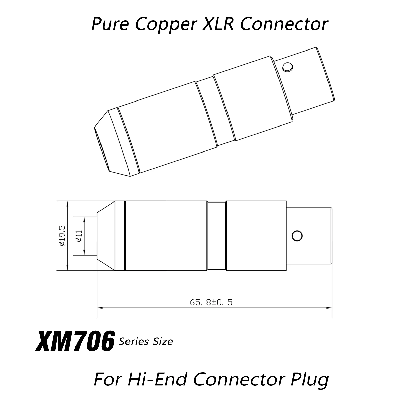 Monosaudio Reinkupfer Rhodium-beschichteter XLR-Stecker XMF706 3-PIN XLR-Steckverbinder Hifi Audio MIC Kabel Symmetrischer Steckverbinder – Detail 2