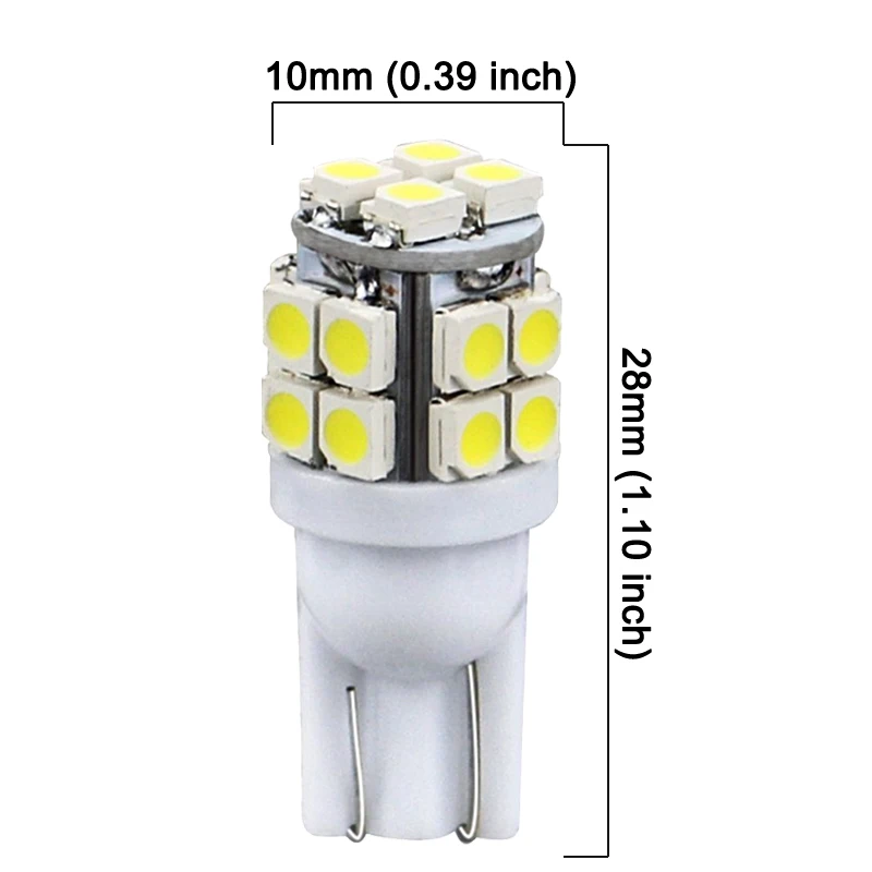 Car T10 LED Bulb 12V White 6500K 20 SMD 5W5 W5W LED T10 Signal Light Auto Interior Reading License Plate Wedge Side Lamps