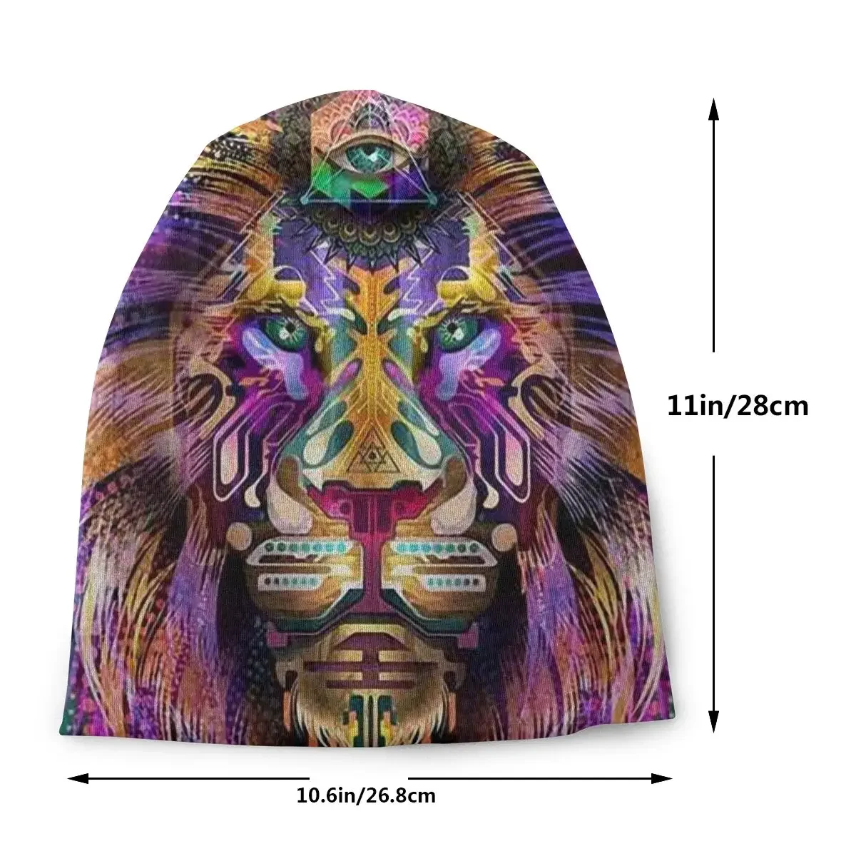 Trippy Feral Digital Art Autumn Female Warm Beanies Double Used Outdoor Bonnet Hats