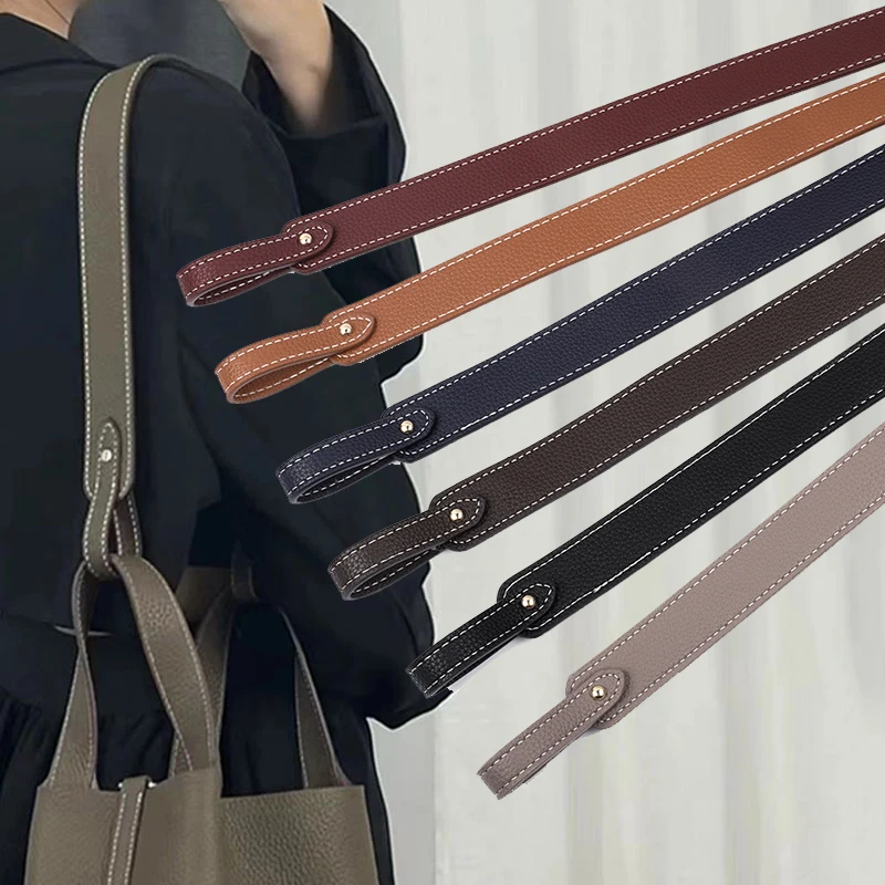 66cm Brown Black PU Leather Bag Strap Handbag Shoulder Bag Strap Belt Bucket Bag Accessories Replacement No Hook Shoulder Straps