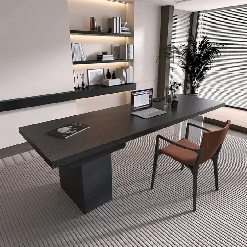 Light luxury modern living room large long desk workbench intelligent embedded socket hidden wire deskNew Light Luxury