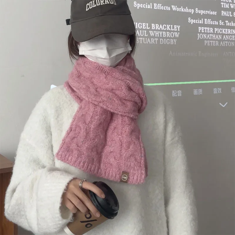 Gentle Scarf Female Premium Knitted Wool Outdoor Student Warm Neck