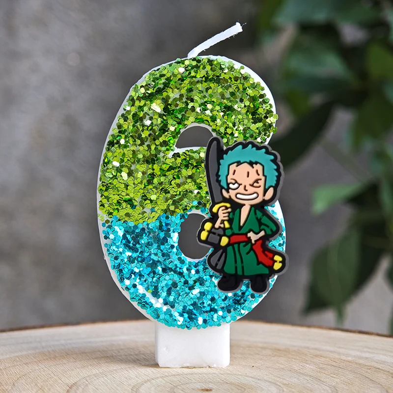 Beliebte One Piece Themen-Kerze Nummer 0-9 Luffy-Kerze Kuchendekoration Geburtstagsparty für Kinder Babyparty Spielzeug Geschenke