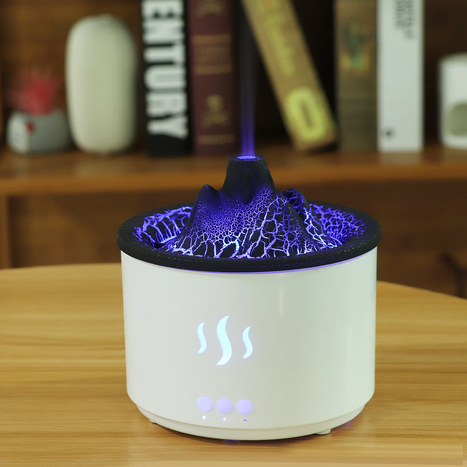 Desktop volcano atmosphere light aromatherapy machine 400ml humidifier humidifier small hollow crack desktop decorative light