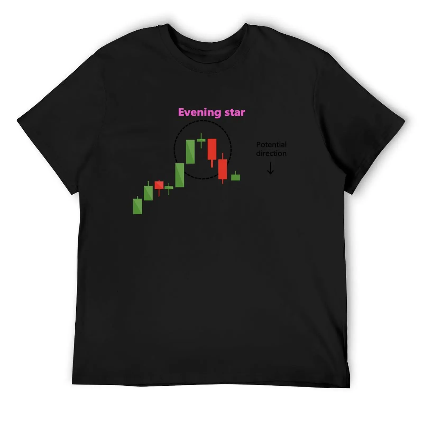 Crypto Currency-Bitcoin-Market Candle Sticks Evening Star T-Shirt customs korean fashion heavy weight t shirts for men