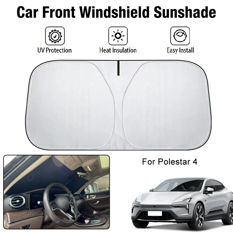 

Foldable Car Windshield Sun Shade UV Block Heat Insulation For Polestar 4 Interior Protection Accessories