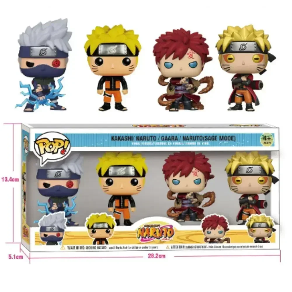 Hot 4pcs funkoe naruto anime figur spielzeug pvc modell puppe sammel bare action figuren bluey kids christmas birthday geschenk spielzeug