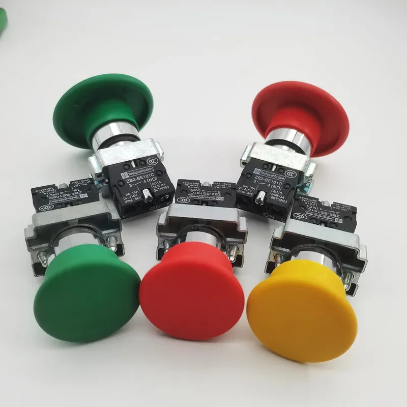 Xb2-bc31 Xb2-bc42 22 مللي متر الفطر رئيس مفتاح بـزر دفع لحظة الذاتي إعادة تعيين 10A/660 فولت