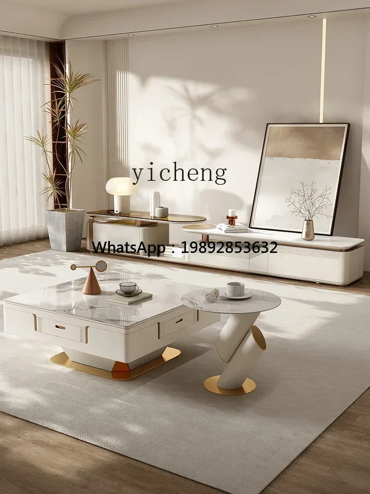 

AB Lifting coffee table one-body rock slab island mahjong table] Tea table mahjong machine electric dining table dual-purpose
