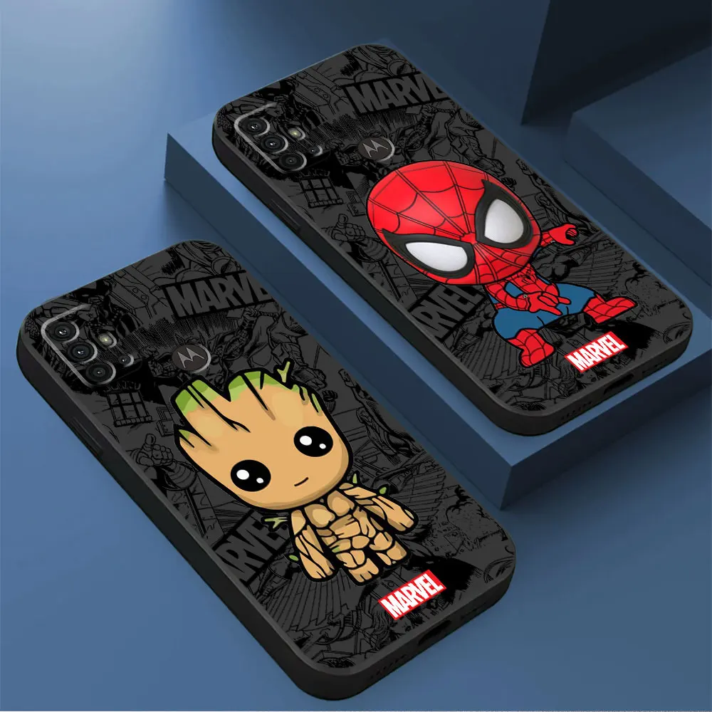 Silicone Case for Huawei P20 P20 Lite 2018 P30 Lite P Smart 2019 P40 Lite P50 P60 Pro Cartoon Marvel Groot Spiderman Cover