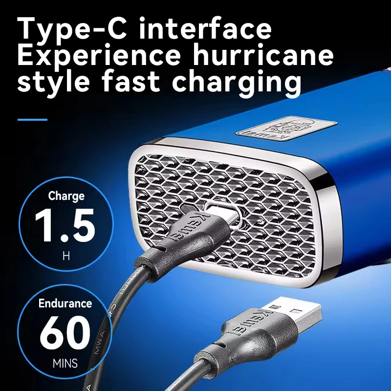 Kemei-Afeitadora eléctrica 2 en 1, KM-T13, resistente al agua, IPX5