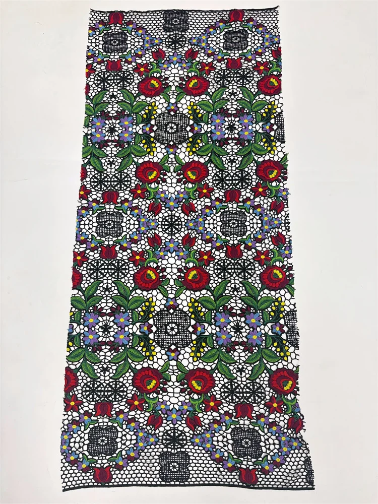 Neuer Stil Nigerianischer Spitzenstoff 2026 Hochwertige Wasserlösliche Bestickte Modische Weiche Spitze 5 Yards – Detail 10