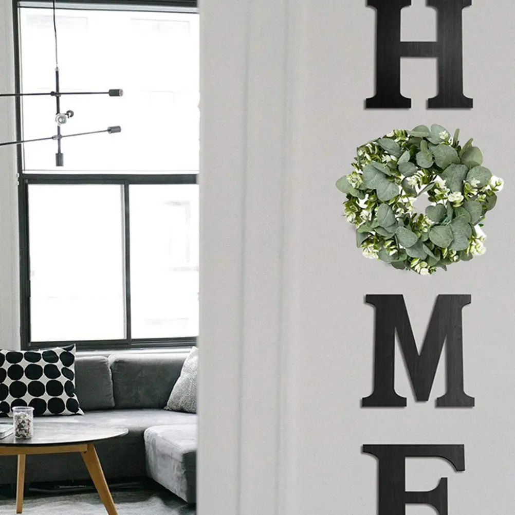 

2Pcs Simulation Eucalyptus Garland Meticulously Designed Home Party Celebration Decoration Green Eucalyptus Wreath