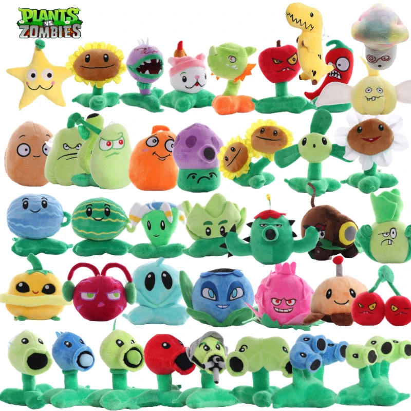 New Plants VS Zombies 15-20cm Plush Toys Cartoon Anime Doll Peashooter Cherry Bomb Wall-Nut Sunflower Squash Split Pea Kids Gift