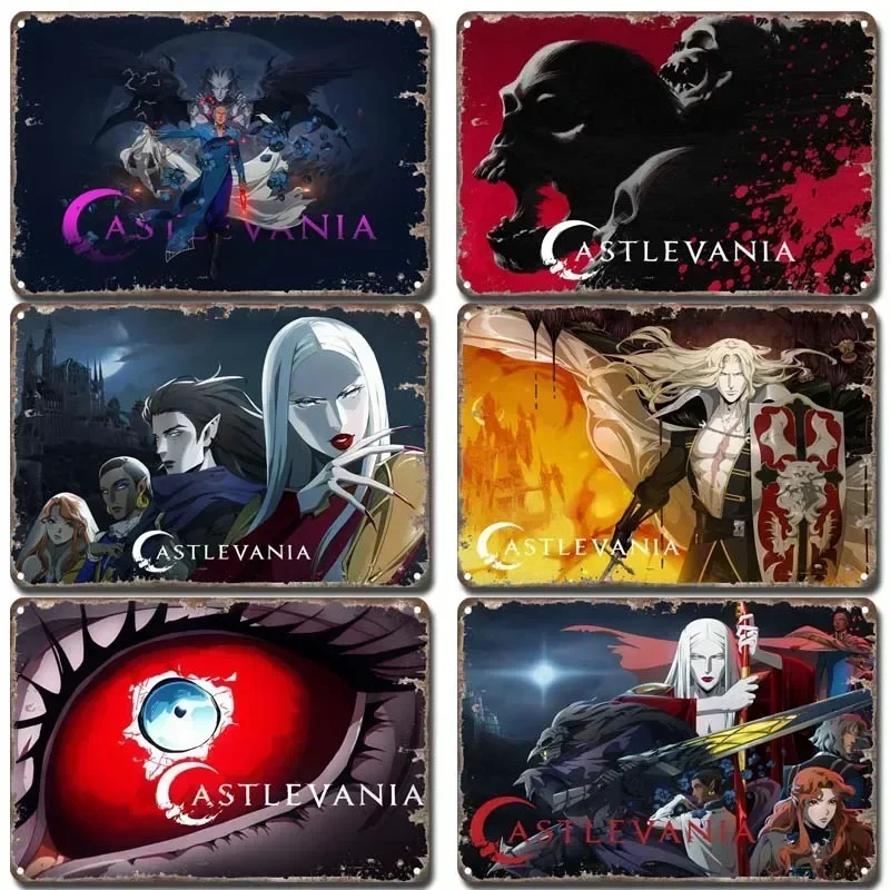 Castlevania Vintage Decoration Metal Signs Vintage Decor for Room Decorations for Men Cartoon Bar Cafe Club Game Room Decoration