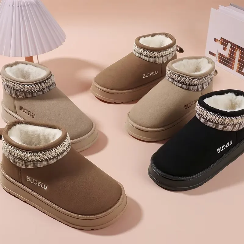 Nuevos zapatos peludos de invierno para mujer, zapatos clásicos esponjosos para casa, zapatillas cálidas de felpa para hombre, chanclas antideslizantes para interiores y exteriores a la moda para mujer