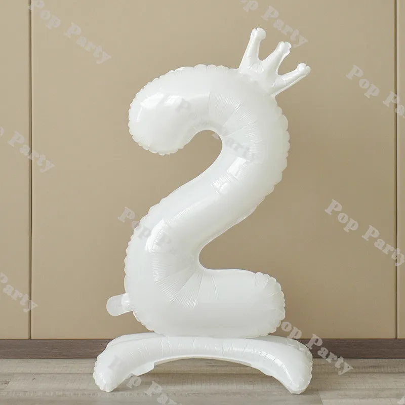 30inch Two Groovy Standing Number Balloons White Number Balloon Birthday Background Baby Shower Gender Reveal Party Supplies