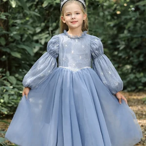 Elsa Frozen Girl Jubiläumskleid Lange Mango Gaze Herbst Winter Winter Elegante Prinzessin Gala Kleider für 3 bis 10 Jahre -alte Mädchen 6 Hauptverkaufskleid Gala Kind - №6