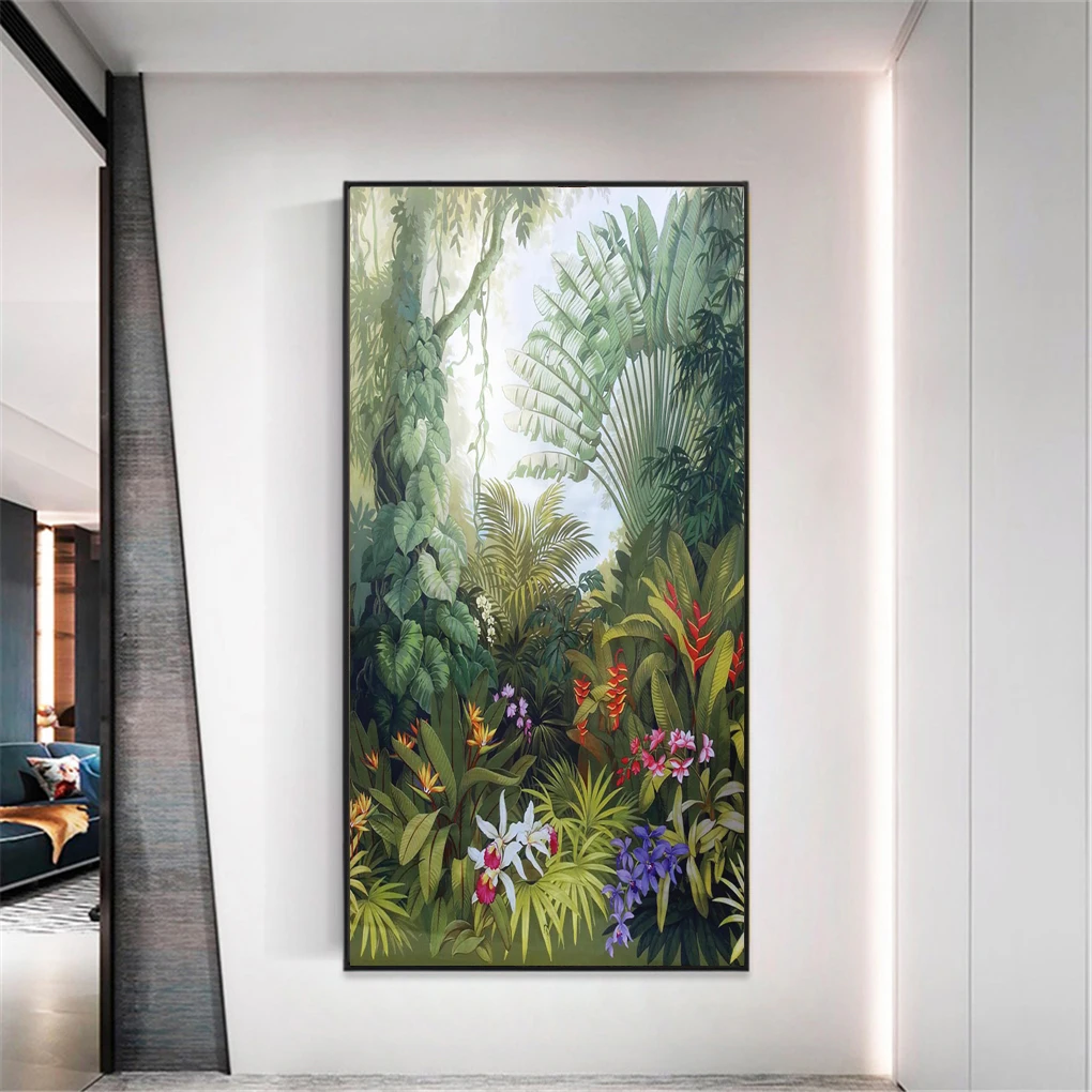 Privacy Windows Film Decorative Forest Creek Painting Stained Glass Window Stickers No Glue Static Cling Frosted Window Cling