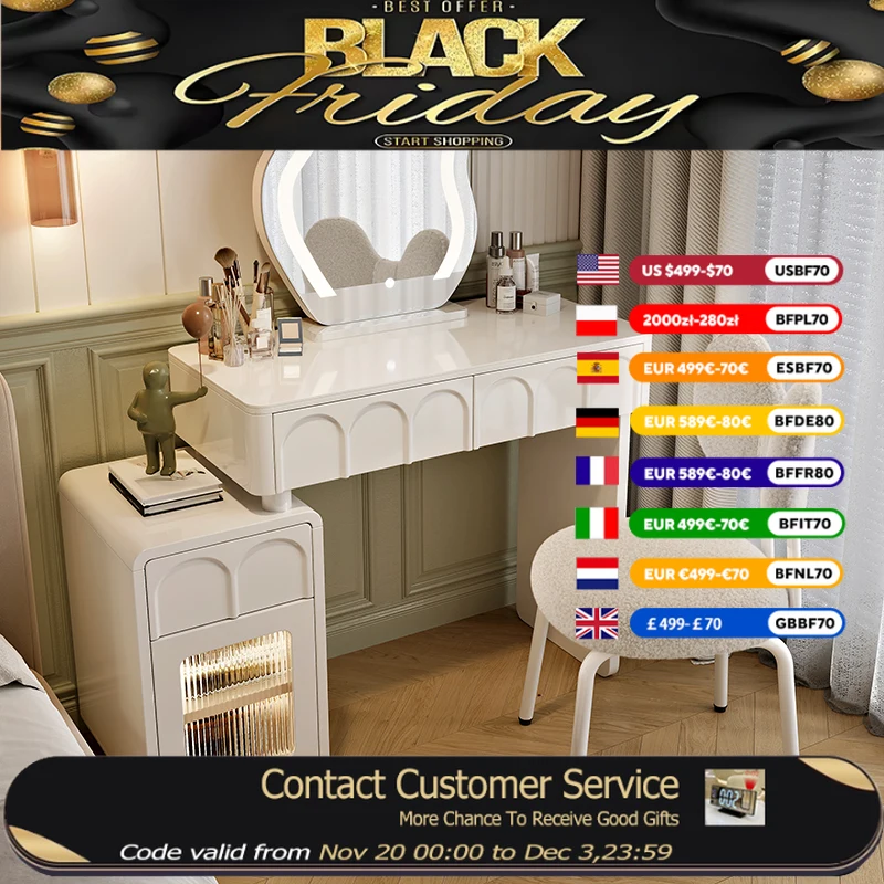 

Женский органайзер для хранения туалетного столика с деревянными ящиками для макияжа, скандинавские комоды для девочек, экономия места Tocador Con Espejo, мебель для дома