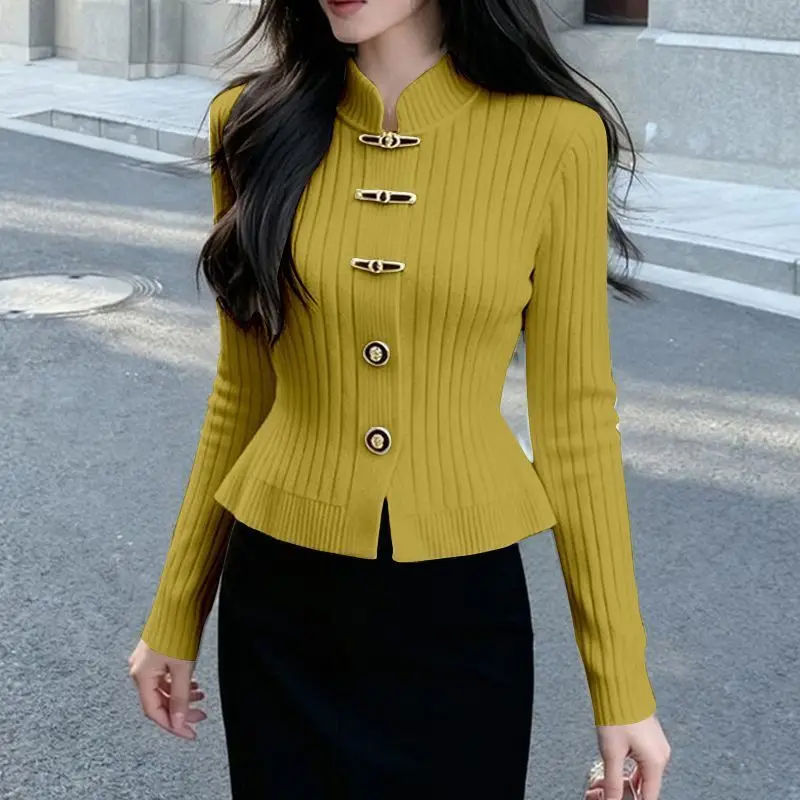 

Fashion Sweater Coat Women 2026 Spring Autumn New Knitwear Temperament Cardigan Advanced Sense Jacket Waist Bottoming Top Ladies