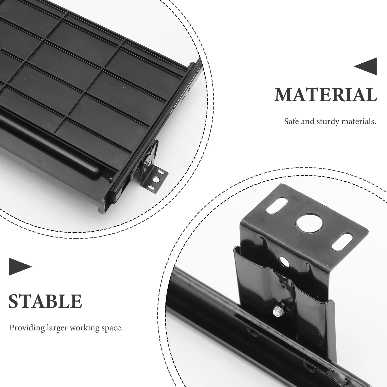 

1 set Adjustable Under Desk Keyboard Tray Drawer Sliding Storage Rack Space Saving Ergonomic Mouse Shelf Wear Resistant