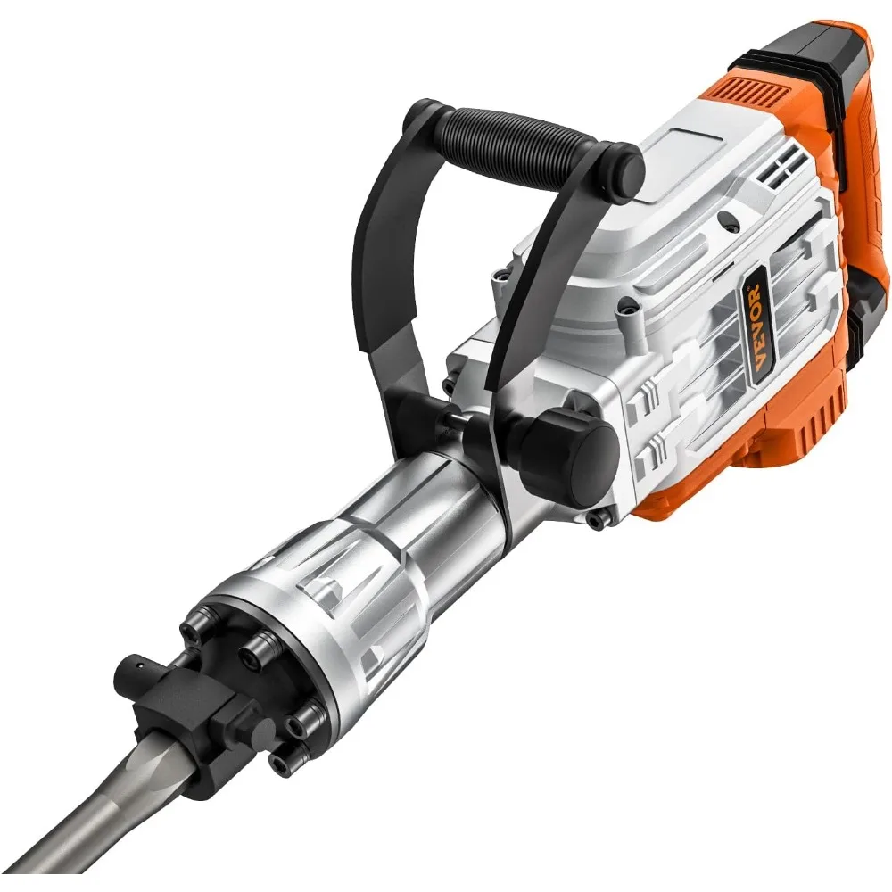 Krachtige elektrische sloophamer voor betonbreker, 3500 W, 1900 BPM, inclusief 2 beitels en handschoenen