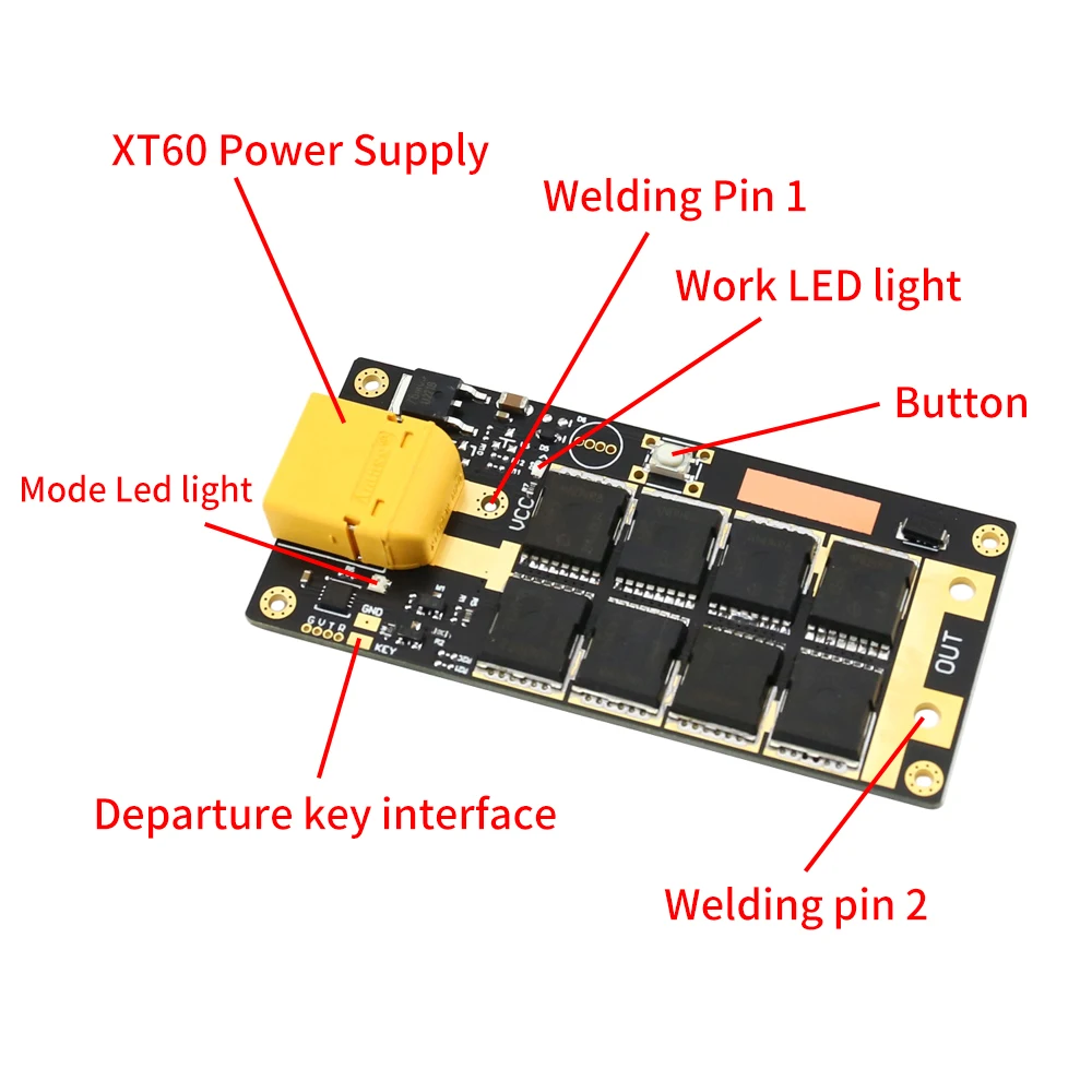 Aeromodelling DIY Portable 7-16V High Rate Lithium Battery Energy Storage PCB Circuit Board 8 Tube High Current Board Spot Welde