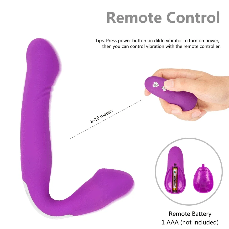 Lesbian Strapless Strapon Dildo Vibrators Remote Control Strap on Double Ended Pegging Penis Adult Sex Toys for Women Sex Shop