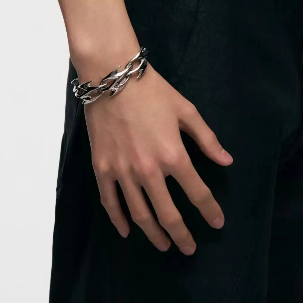 Stainless Steel Stainless Steel Bracelet Thorn Design Handmade Handmade Chain Mechanical Feel Mechanical Jewelry Punk Rock
