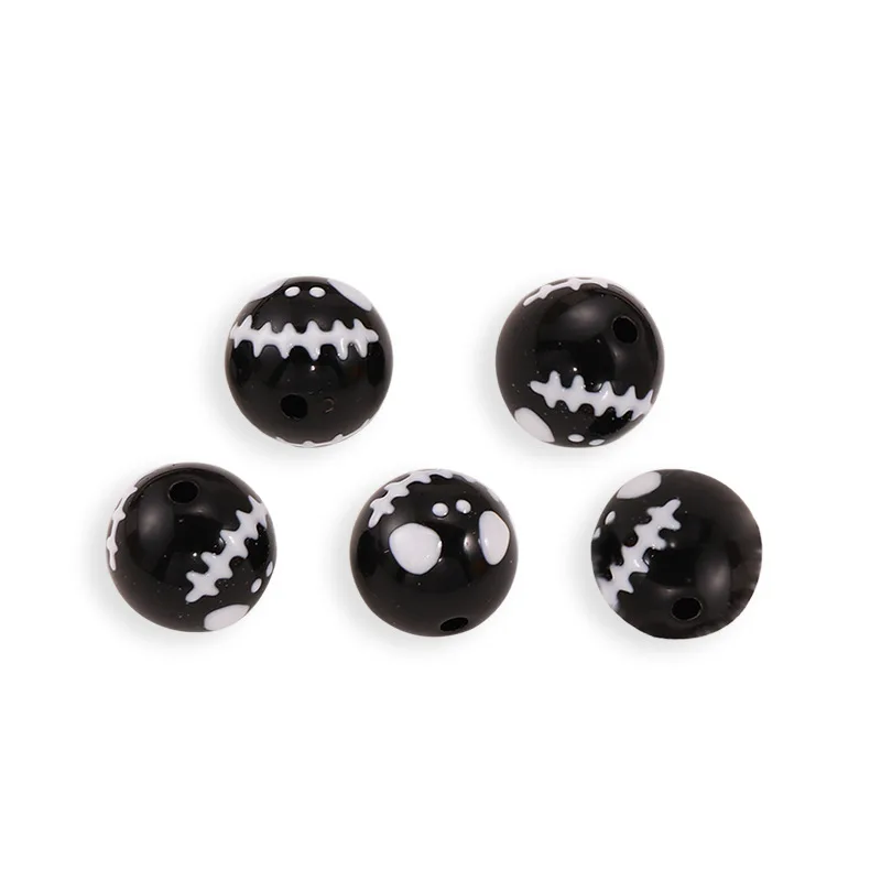 Cuentas acrílicas para fabricación de joyas, abalorios de caras divertidas dibujadas a mano, espaciadores sueltos, accesorios para pulseras y collares, 10 piezas