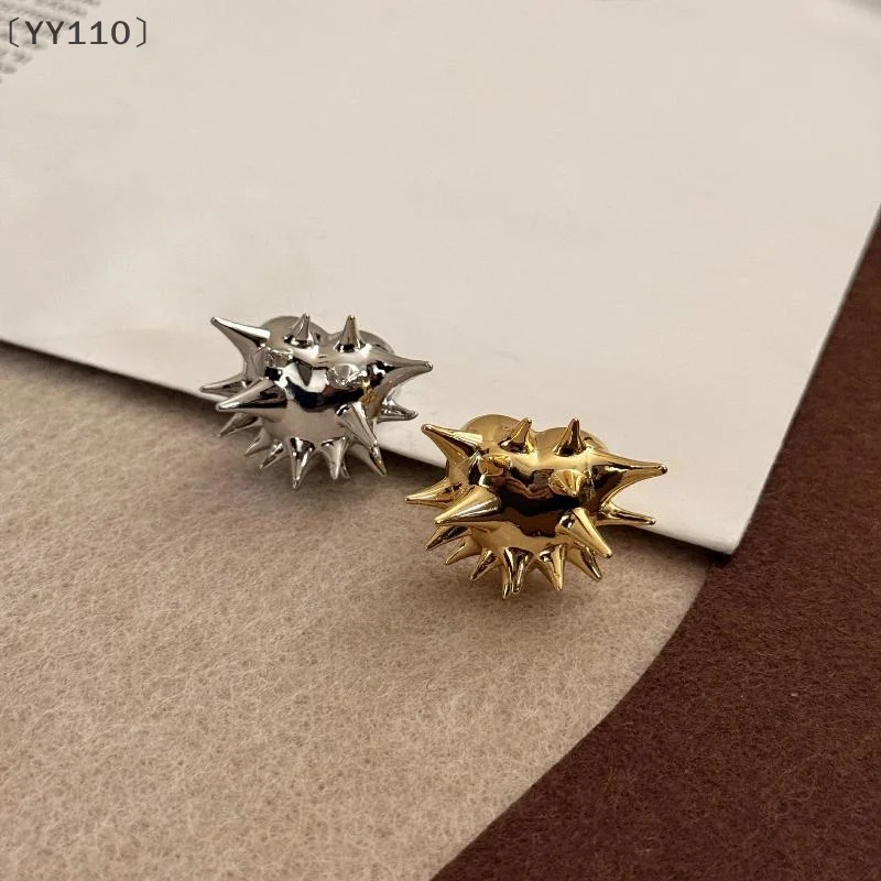 [[YY110] خواتم قنفذ البحر المعدنية الهندسية للنساء والرجال على الطراز الأوروبي الأمريكي مجوهرات عصرية على طراز الهيب هوب الشرير