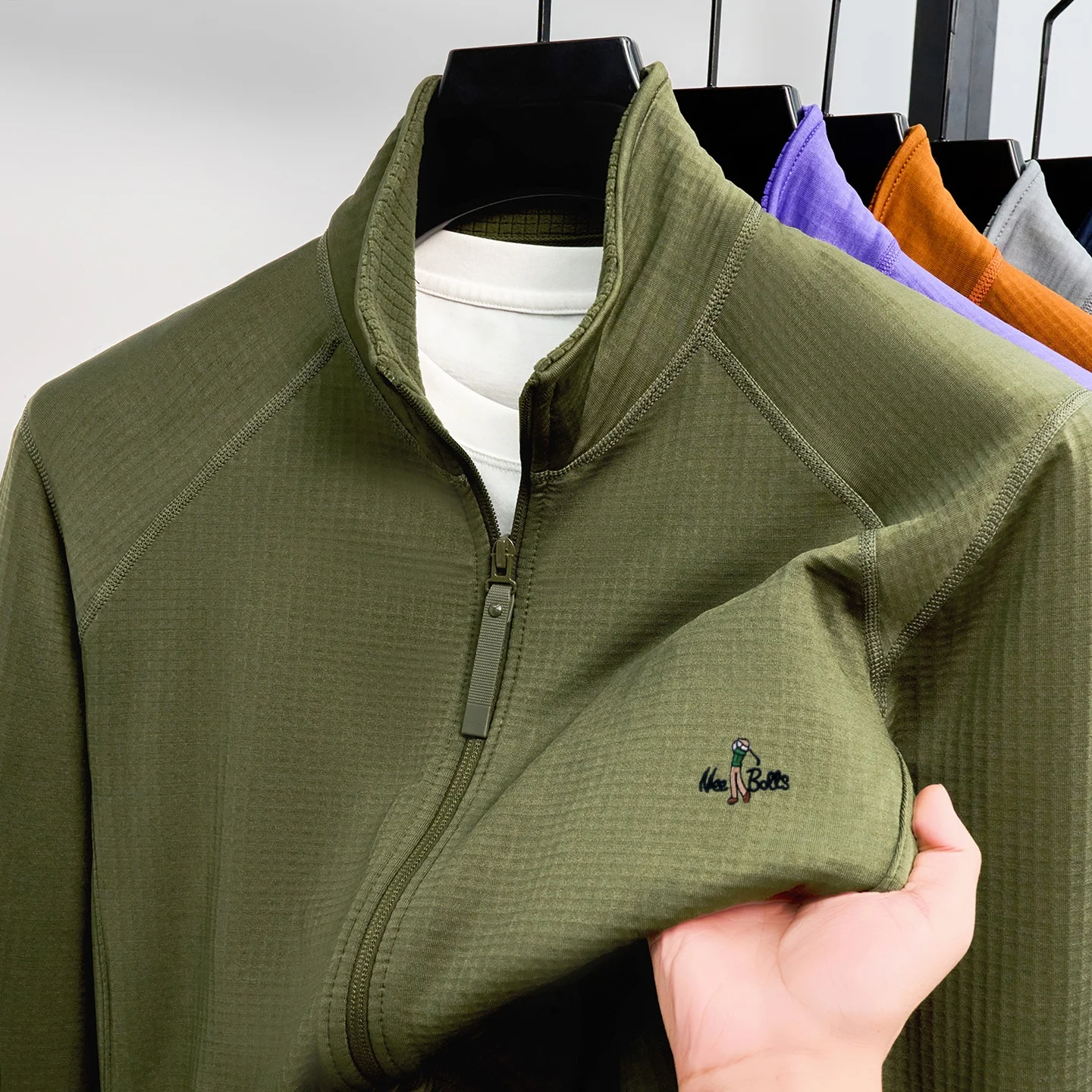 Luxusmarke Herren Jacke Designer neue Mode raffinierte Cartoon Muster Golf Freizeit weiche Komfort Reißverschluss Mantel – Detail 15