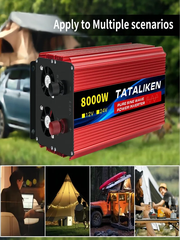 EU Socket 12 V Naar AC 220 V 50 HZ Zuivere Sinus Omvormer Auto Power 1600 W/6000 W/10000 W Spanning Draagbare Converter met LED - afbeelding 2