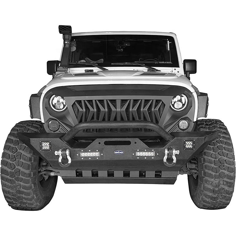 LLevo matt black jk shark front grille cover for Jeep Wrangler JK 2007-2018 Rubicon Sahara Sport Unlimited