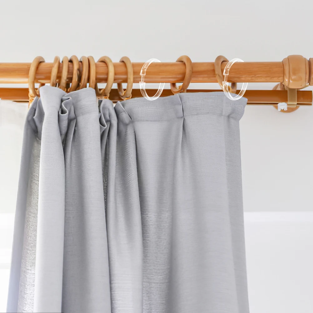 

20 Pcs Shower Curtain Hook Hooks Scene Curved Rod Rings Decorative Clear Plastic Drapery Round