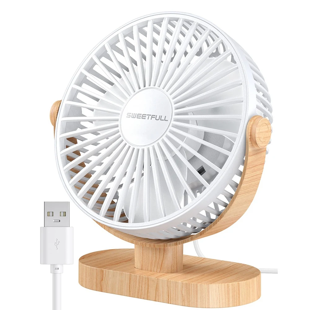 

Small USB Desk Fan 3 Speeds Portable Personal Desktop Table Fan Dual 360degrees Adjustment Mini Fan Quiet Operation,A