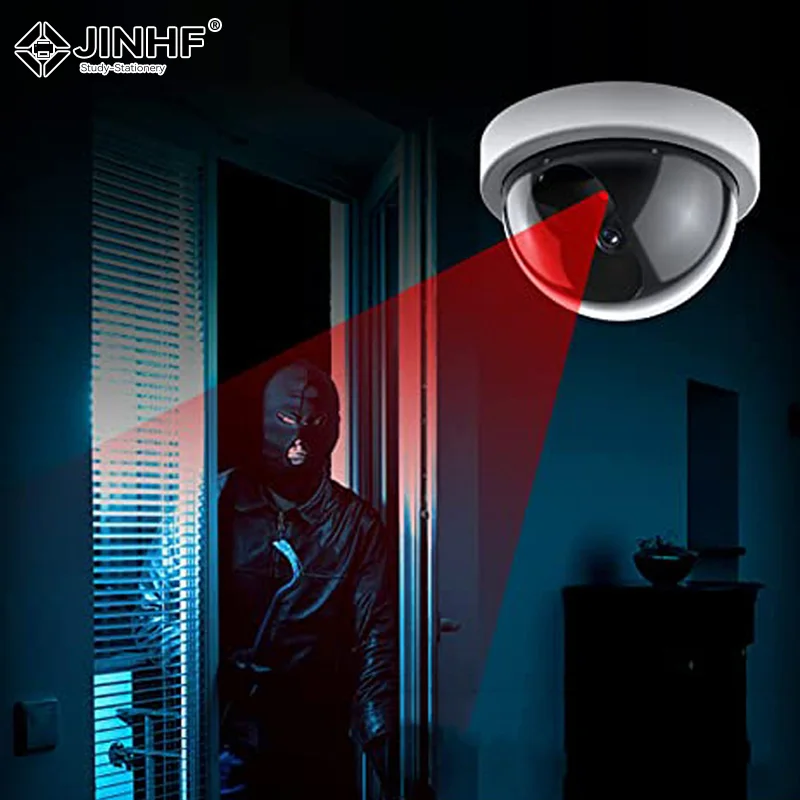 

Беспроводная фальшивая камера видеонаблюдения, имитация CCTV-камеры, домашняя купольная водонепроницаемая камера с мигающими красными светодиодами, муляж монитора