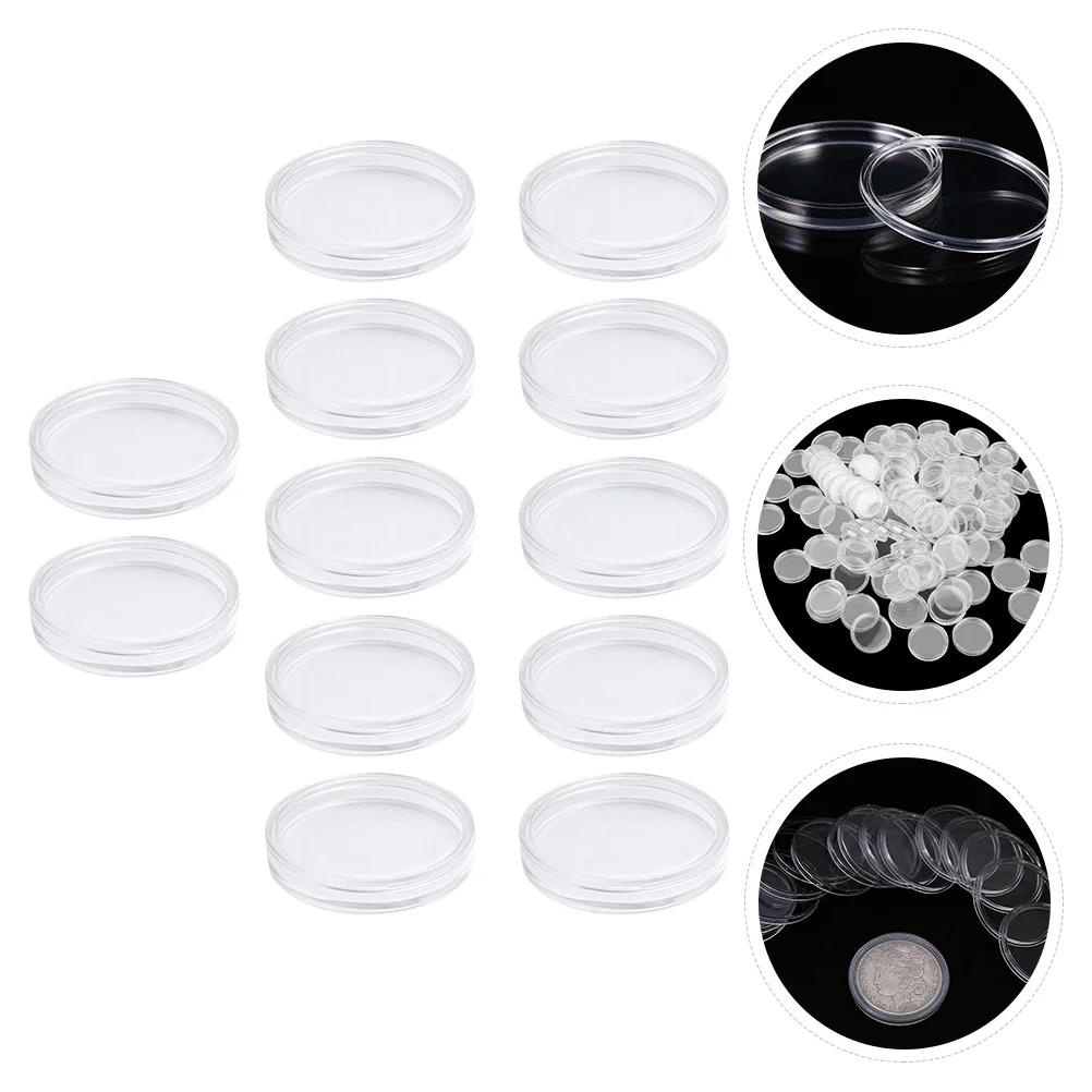 

12Pcs Transparent Coin Storage Box Acrylic Organizer for Medals Collectibles Gift for Collectors Coin Collection Box