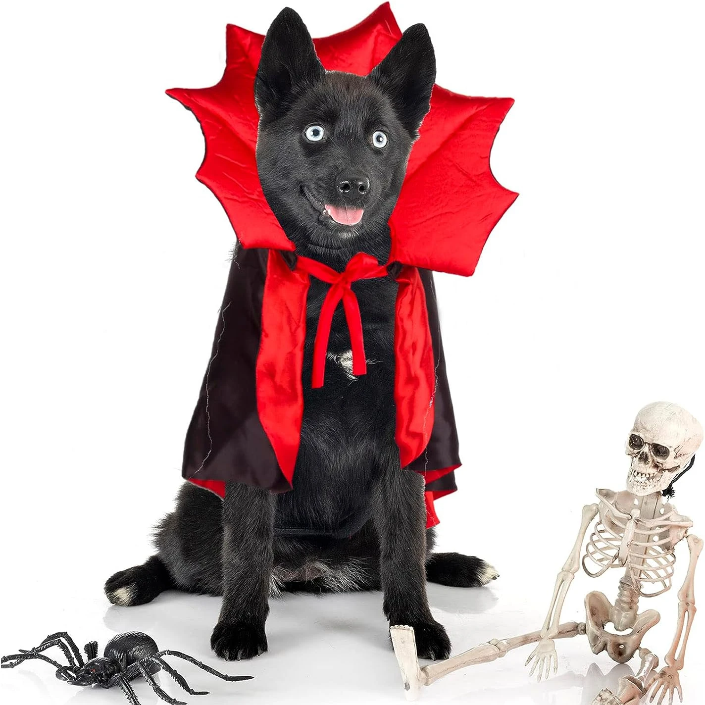 Halloween Dog Costume Pet Vampire Devil Costume Cat Halloween Cloak Cape Red Black Halloween Costumes for Small Medium Large Dog