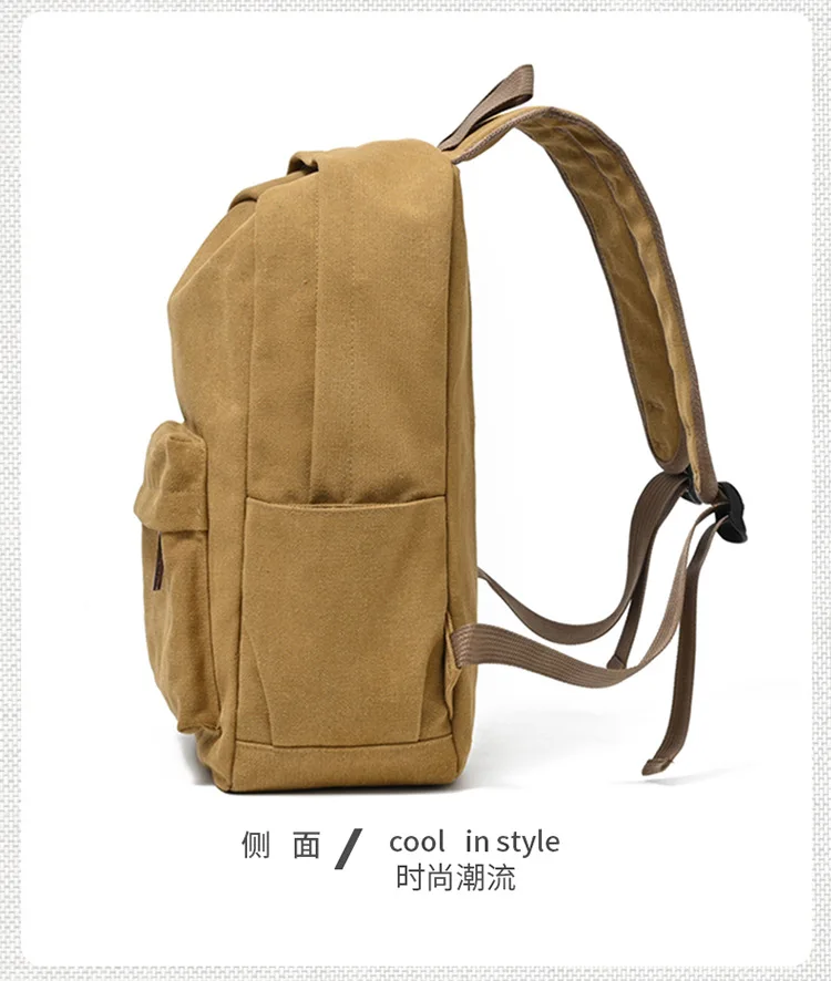 Casual Canvas Large Capacity Travel Bag Men's Backpack Wear-resistant and Breathable Small Junior High School Student Bag