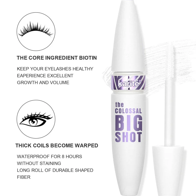 Mascara bianco Impermeabile Anti-Savature Ciglia setose a lunga durata Addensare Allungamento Mascara Make Up Beauty Eye Cosmetico coreano