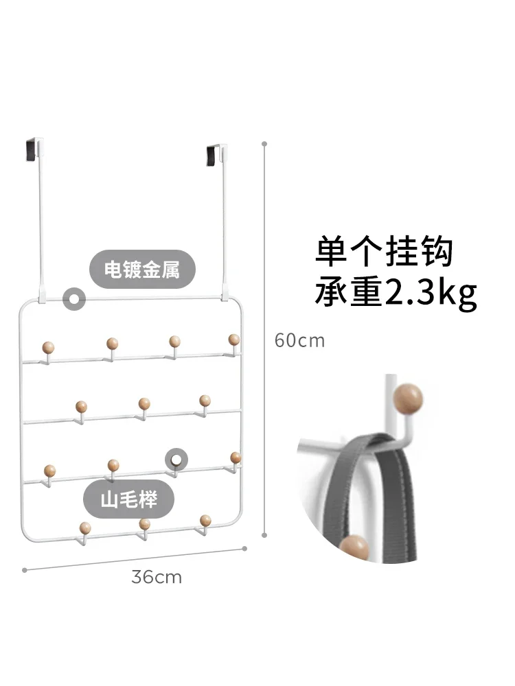 Hanging door style storage rack with metal door, no nails or marks, hanging wall clothes and hat hooks