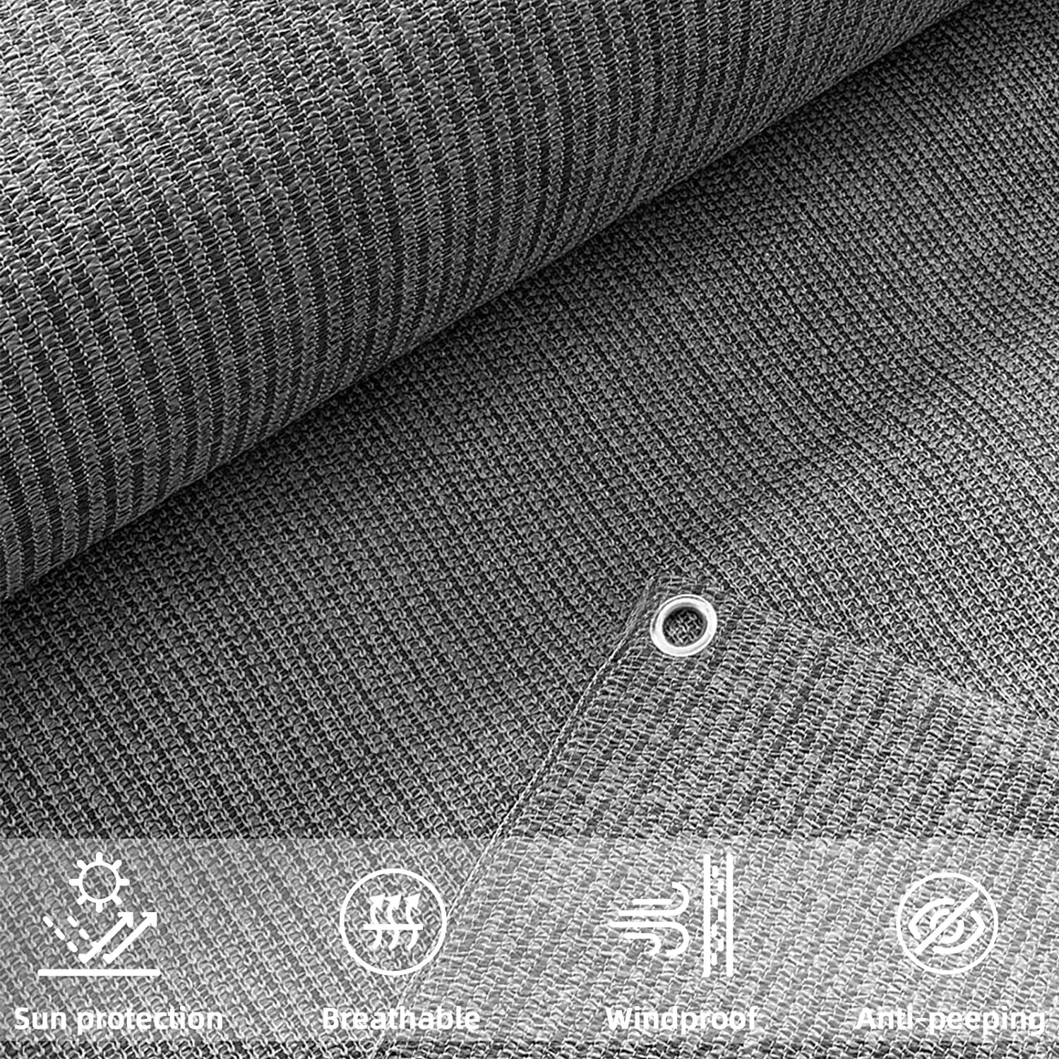 Grau Zaun Privatsphäre Screen Windschutz-Heavy Duty Fechten Mesh Schatten Net Abdeckung für Wand Garten Hof Hinterhof-Zip krawatten Enthalten – Detail 3