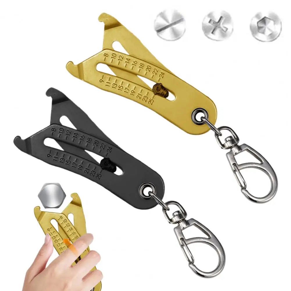 1 Pc/2 Pcs Precise Thread Size Checker Keychain，Metal Bolt And Nut Thread Checker，Dual Scale Inch Metric Thread Size Identifier