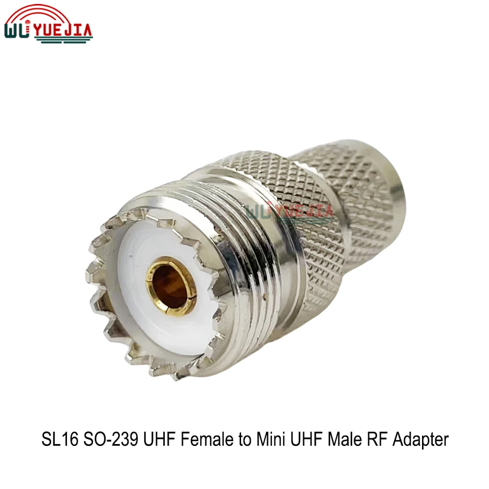 1 قطعة محول RF SL16 UHF (PL-259/SO-239) أنثى إلى Mini-UHF ذكر التوصيل 50 أوم RF اقناع موصل جودة عالية النحاس النيكل مطلي
