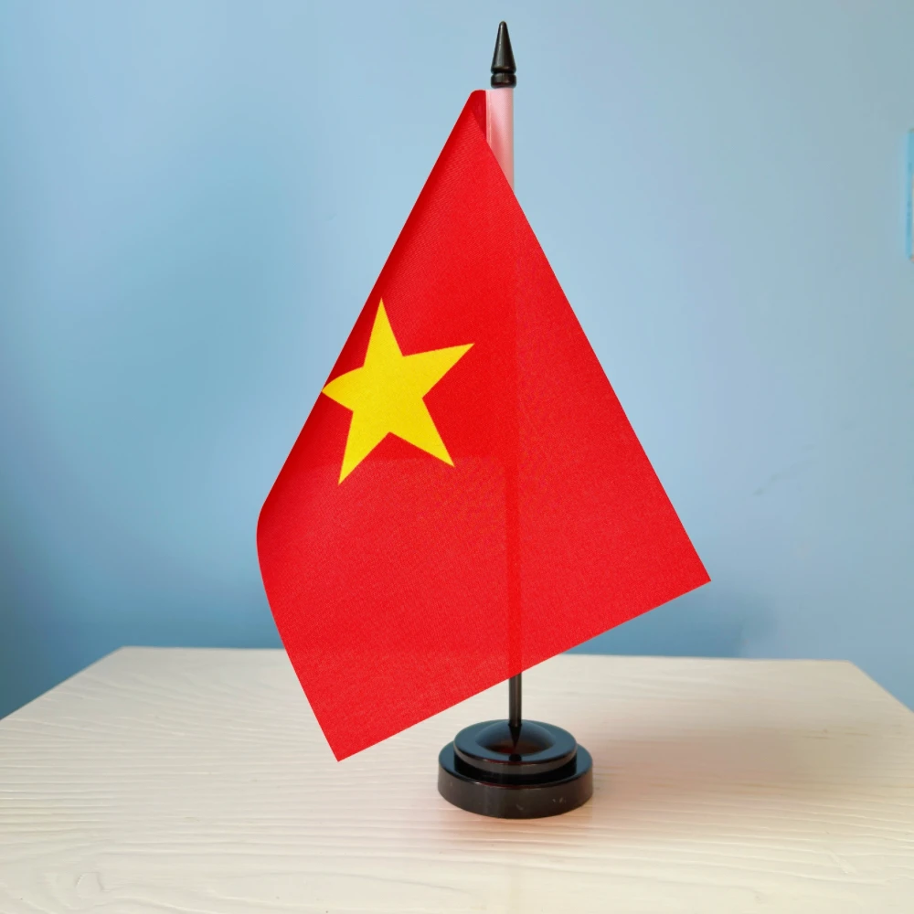14x21 سنتيمتر مكتب مكتب علم فيتنام العلم راية البوليستر فيتنام الوطنية #1