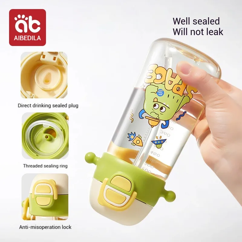 AIBEDILA Children's water cup PPSU baby drinking water direct drinking straw cup summer kindergarten special outing kettle view 4