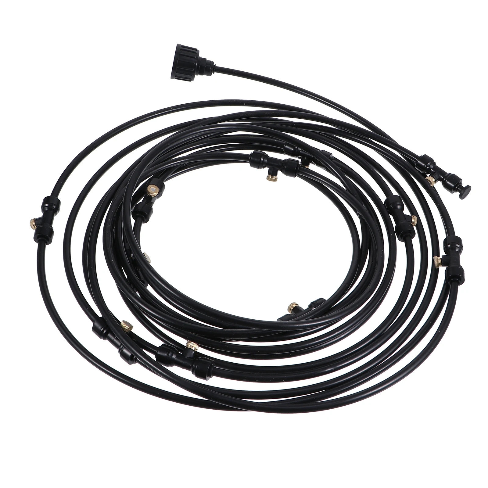 

Copper Nozzle Mist Cooling System 4mm Inner 6 35mm Outer 9M Hose Fine Mist Garden Irrigation Sprinkler Set Outdoor Use